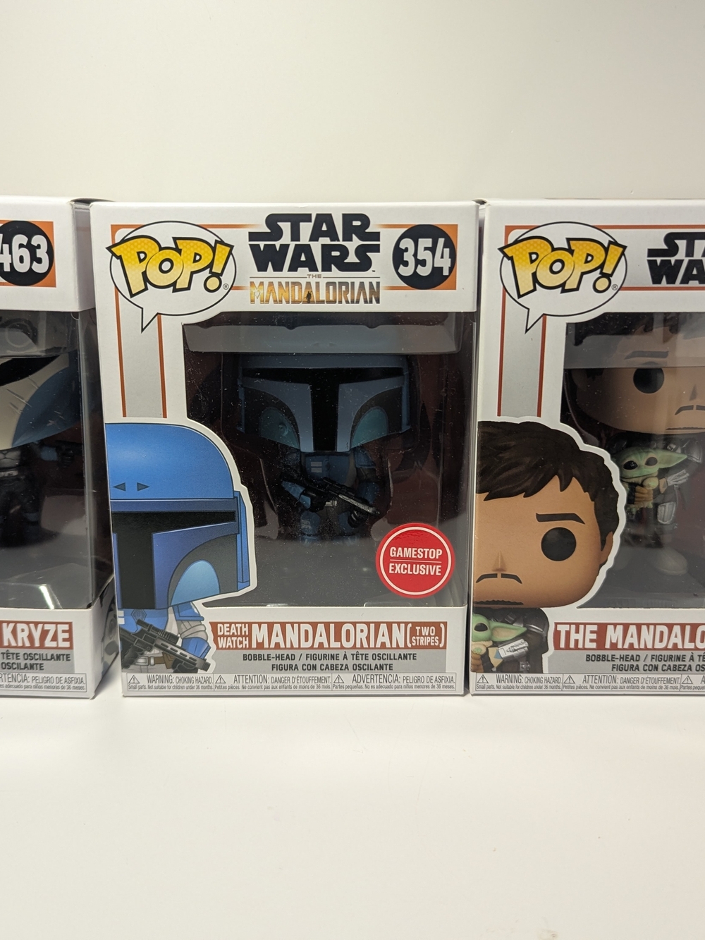 Funko Pop! Star Wars Mandalorian #354 Mando And Grogu #461 Bo Katan #463